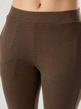 Women Trackpant Boot Cut Fit Brown Mid Rise