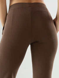 Women Trackpant Boot Cut Fit Brown Mid Rise