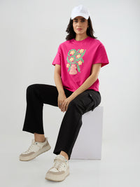 Women Trackpant Straight Fit Black Mid Rise