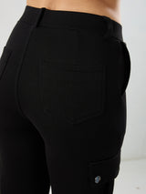 Women Trackpant Straight Fit Black Mid Rise