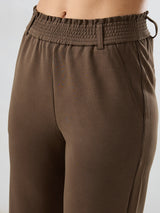 Women Trackpant Straight Fit Brown Mid Rise