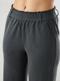 Women Trackpant Straight Fit Grey Mid Rise