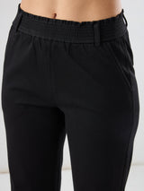 Women Trackpant Straight Fit Black Mid Rise