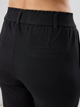 Women Trackpant Straight Fit Black Mid Rise