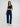 Women Trackpant Straight Fit Dark Blue Mid Rise