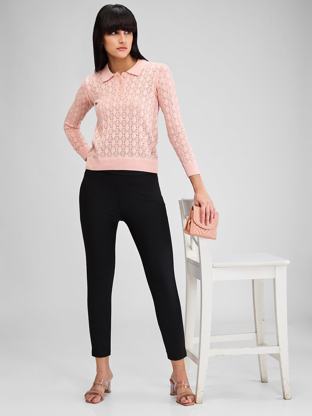 Women Trackpant Skinny Fit Black High Rise