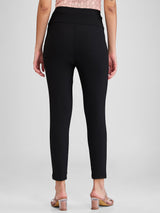Women Trackpant Skinny Fit Black High Rise