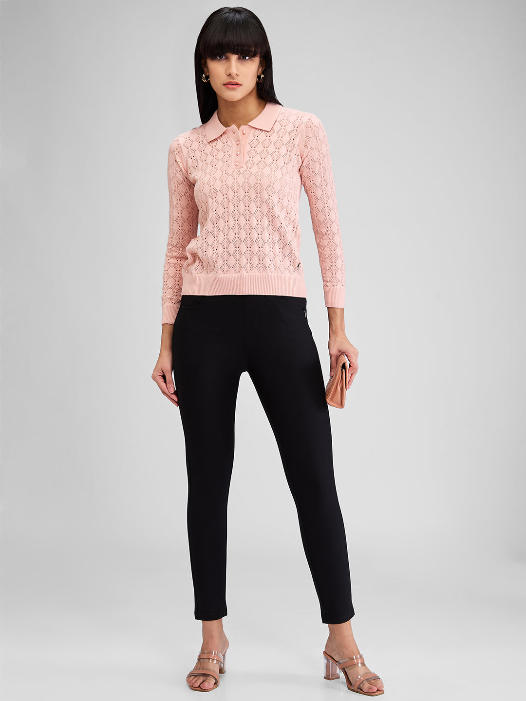 Women Trackpant Black Skinny Fit High Rise
