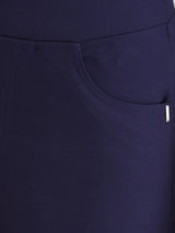 Women Trackpant Skinny Fit Blue High Rise