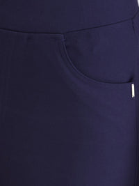 Women Trackpant Skinny Fit Blue High Rise