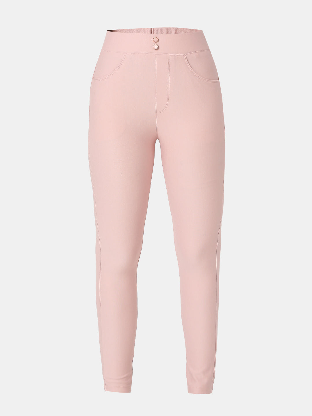 Spykar Peach Pink Skinny Fit Trackpant For Women