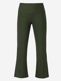 Women Trackpant Olive Green Boot Cut Fit High Rise