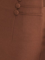 Women Trackpant Brown Boot Cut Fit High Rise