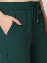 Women Trackpant Wide Leg Green