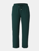 Women Trackpant Wide Leg Green