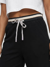 Women Trouser Straight Fit Black High Rise