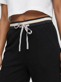 Women Trouser Straight Fit Black High Rise