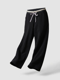 Women Trouser Straight Fit Black High Rise