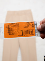 Women Trouser Straight Fit Beige High Rise