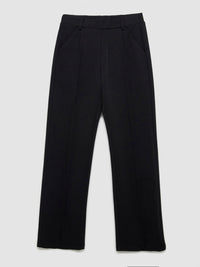 Women Trouser Straight Fit Black High Rise
