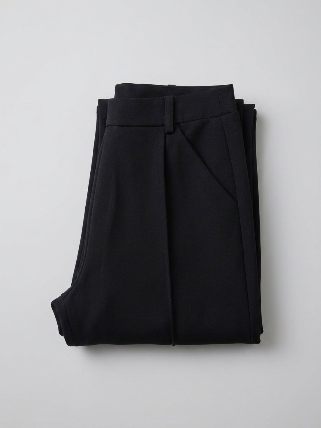 Women Trouser Straight Fit Black High Rise
