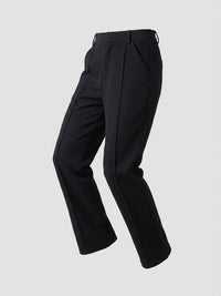 Women Trouser Straight Fit Black High Rise