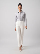 Women Trouser Straight Fit Off-White High Rise