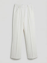 Women Trouser Straight Fit Off-White High Rise