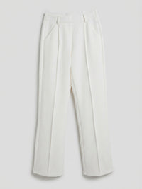 Women Trouser Straight Fit Off-White High Rise