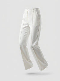 Women Trouser Straight Fit Off-White High Rise
