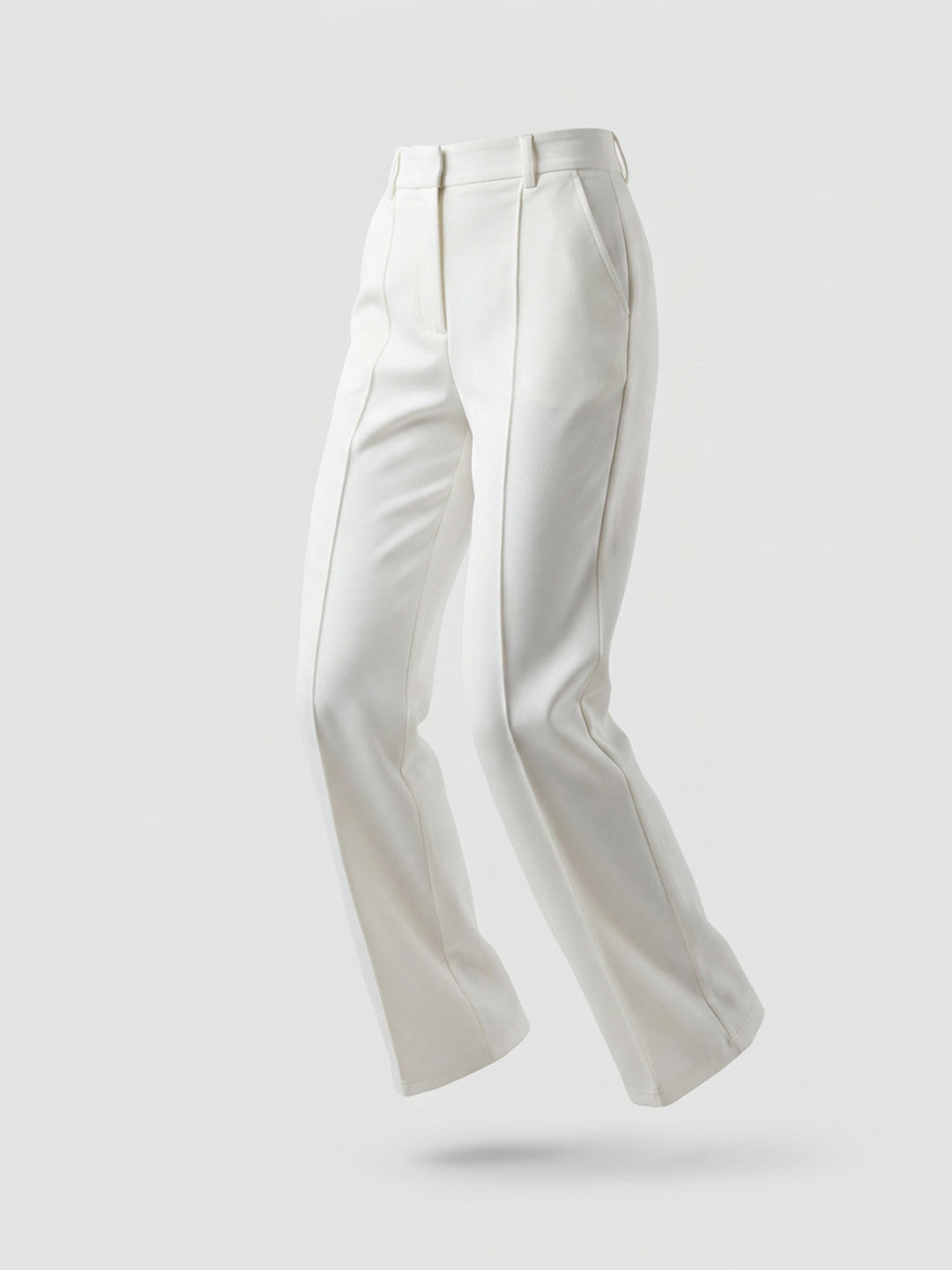 Women Trouser Straight Fit Off-White High Rise