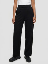 Women Trouser Straight Fit Black High Rise
