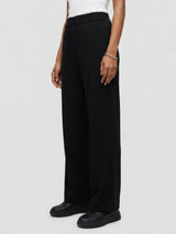 Women Trouser Straight Fit Black High Rise