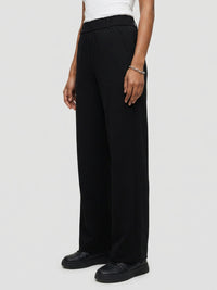 Women Trouser Straight Fit Black High Rise