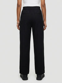 Women Trouser Straight Fit Black High Rise