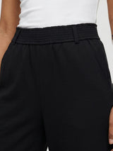 Women Trouser Straight Fit Black High Rise