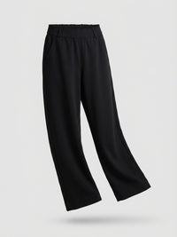 Women Trouser Straight Fit Black High Rise