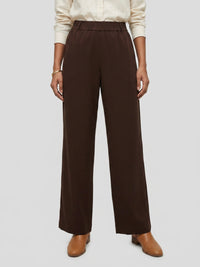 Women Trouser Straight Fit Brown High Rise