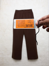 Women Trouser Straight Fit Brown High Rise