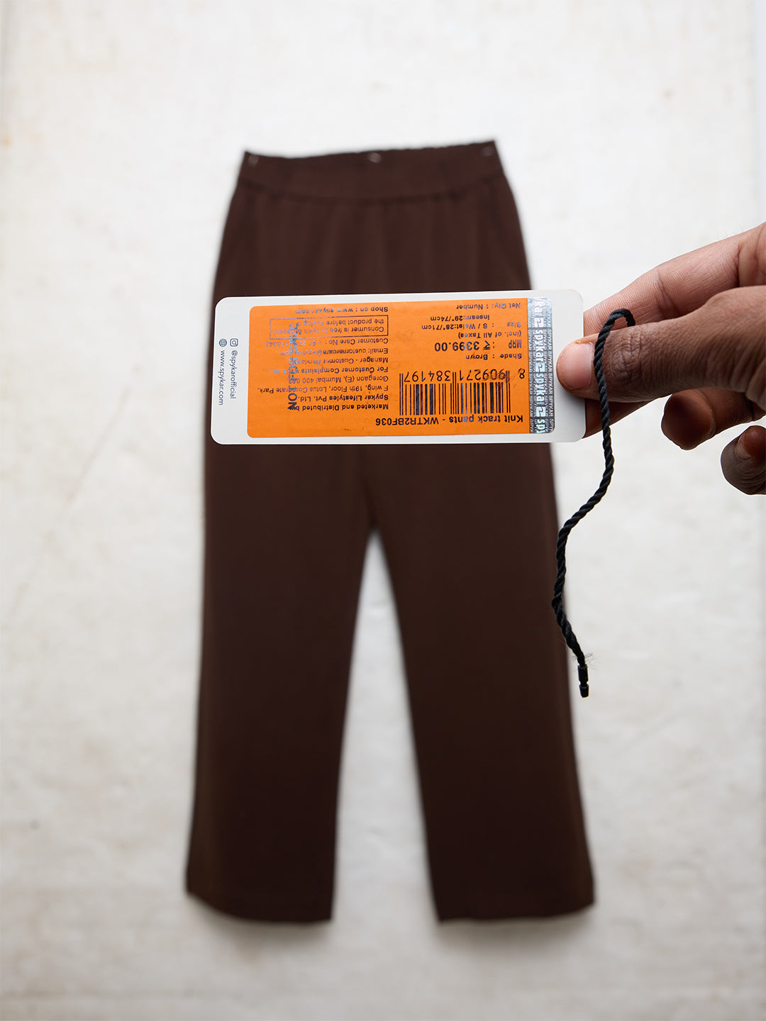 Women Trouser Straight Fit Brown High Rise