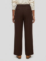 Women Trouser Straight Fit Brown High Rise