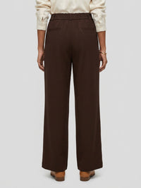Women Trouser Straight Fit Brown High Rise