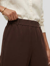 Women Trouser Straight Fit Brown High Rise
