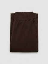 Women Trouser Straight Fit Brown High Rise