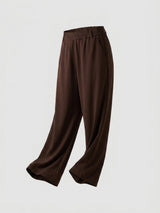 Women Trouser Straight Fit Brown High Rise