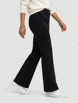 Women Trouser Boot Cut Fit Black High Rise