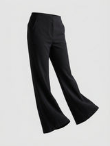 Women Trouser Boot Cut Fit Black High Rise
