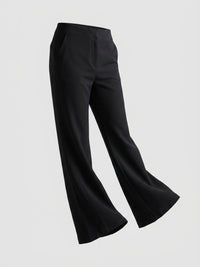 Women Trouser Boot Cut Fit Black High Rise