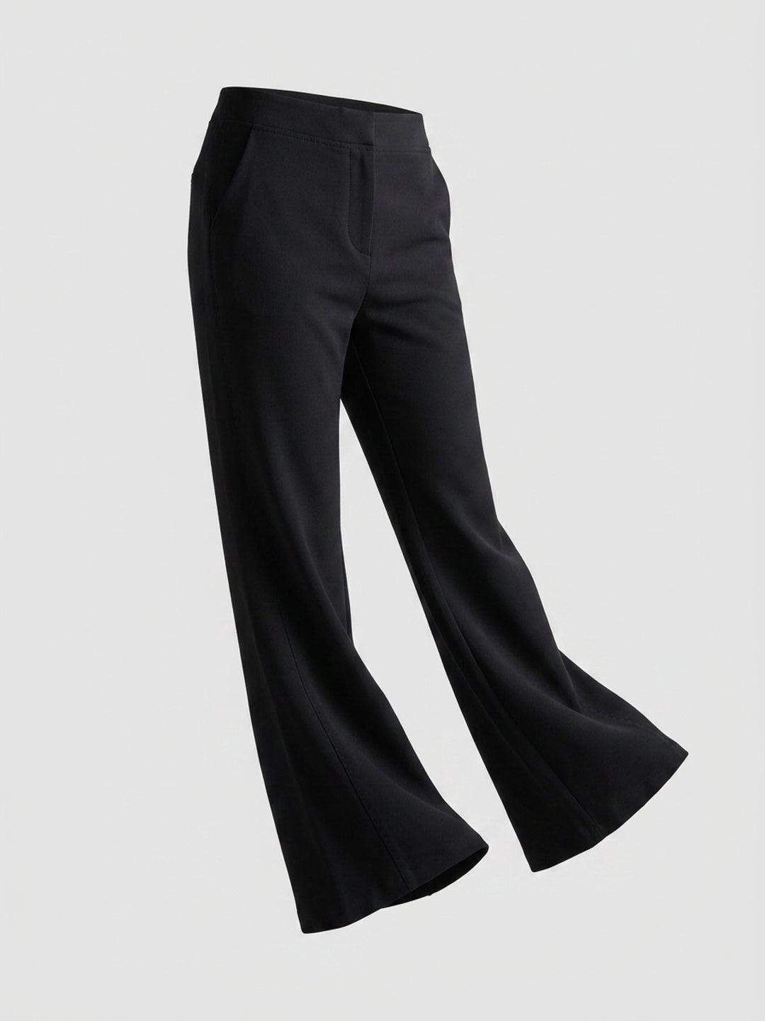 Women Trouser Boot Cut Fit Black High Rise