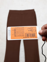Women Trouser Boot Cut Fit Brown High Rise